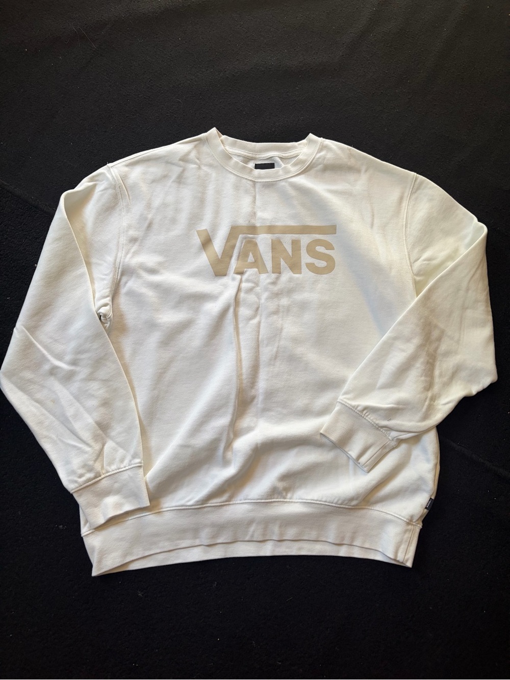 Vans Men's Cream Logo Crewneck Sweatshirt